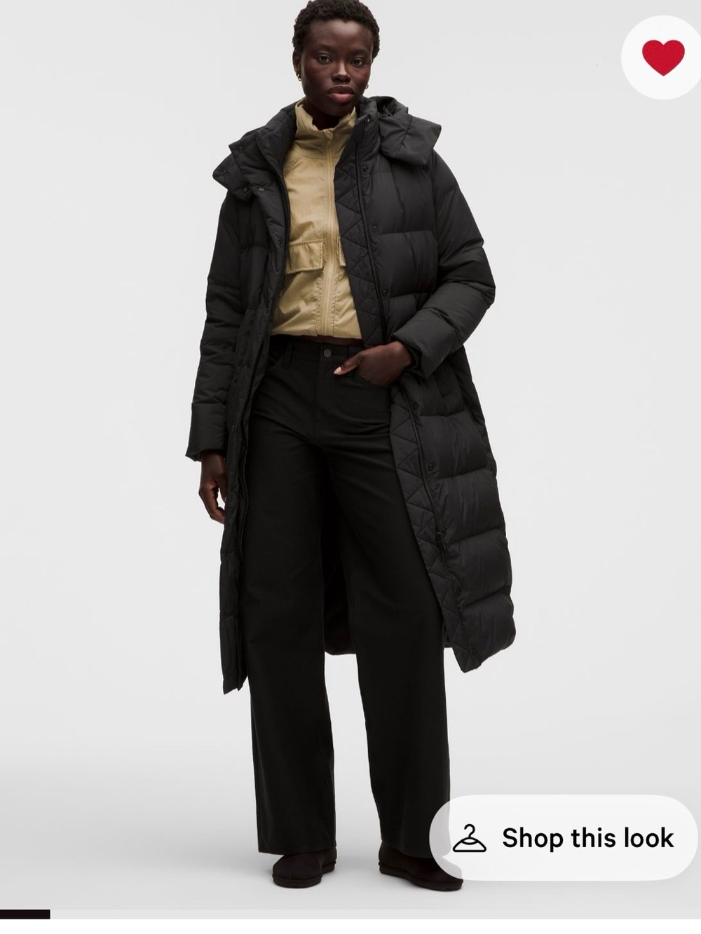 lululemon athletica Black Long Down Puffer Coat with Hood